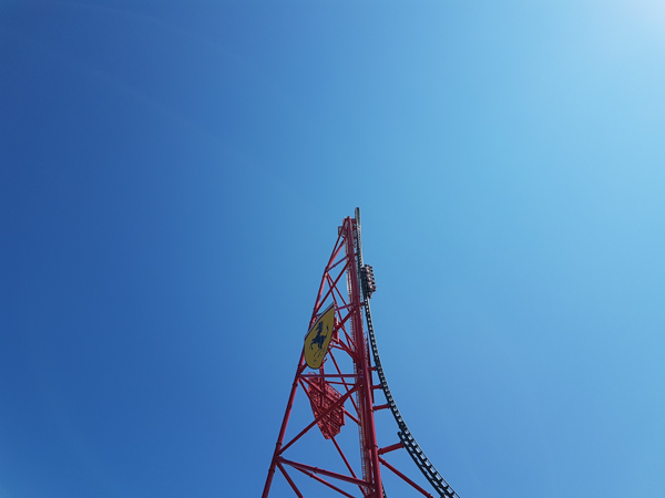 Red Force Ferrari Land spain roller coaster